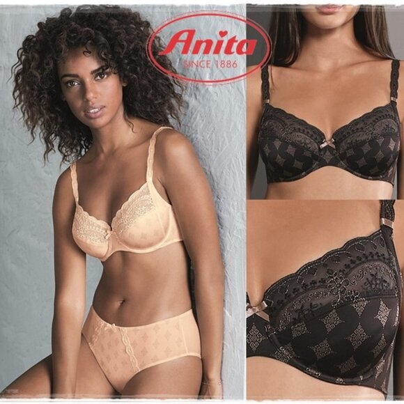 Anita Rosa Faia New Mila Underwire Bra beautiful floral embroidery in Blk - Picture 7 of 7